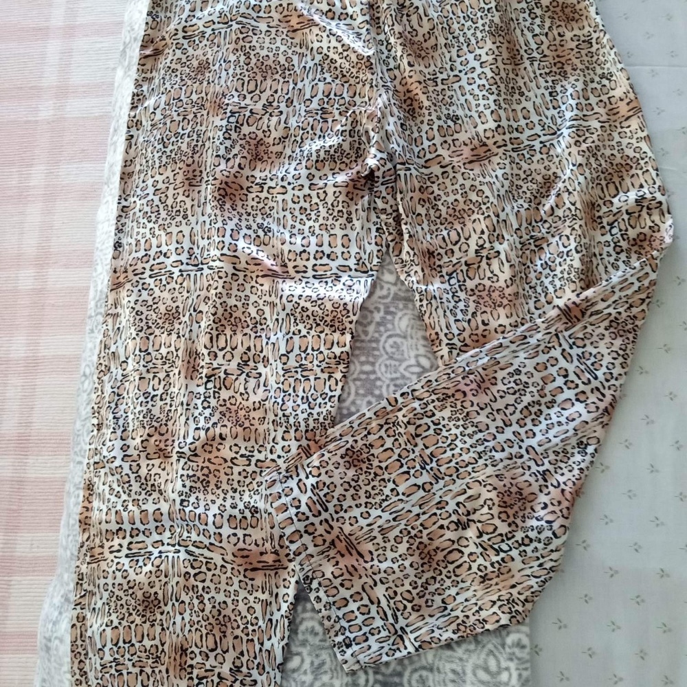 Women’s Leopard Animal Print Pajama / Lounge Pants, Size XL by Kathryn